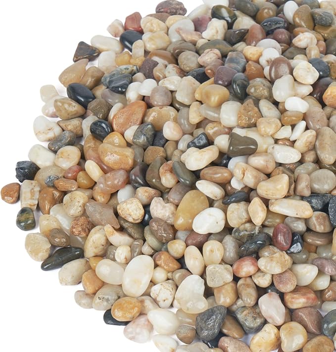 GASPRO 5 lb Decorative Pebbles for Plants, 3/8 Inch Mixed Color Rocks, Small Stones for Indoor Planters, Succulents & Vase Filler, Pea Gravel for Aquariums
