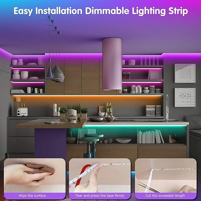 Tenmiro 32.8ft LED Strip Lights, RGB LED Smart Music Sync Color Changing LED