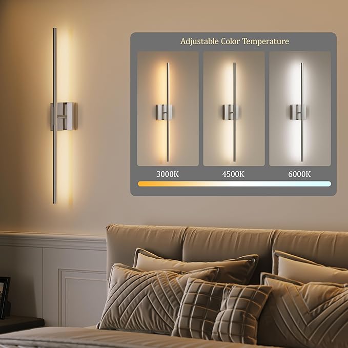 Morauroral Battery Operated Wall Sconces Set of 2, Dimmable Battery Wall Sconce