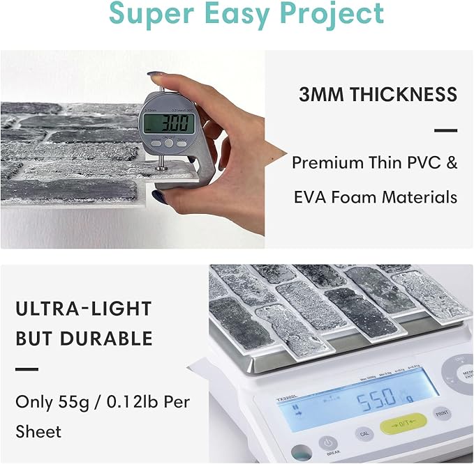 Commomy 3D Peel and Stick Brick Tiles