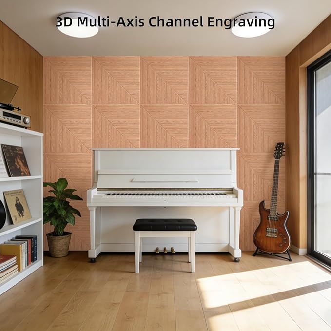 6 PCS Acoustical Wall Panels，23.6 x 23.6 Inch Self-adhesive Sound Absorbing