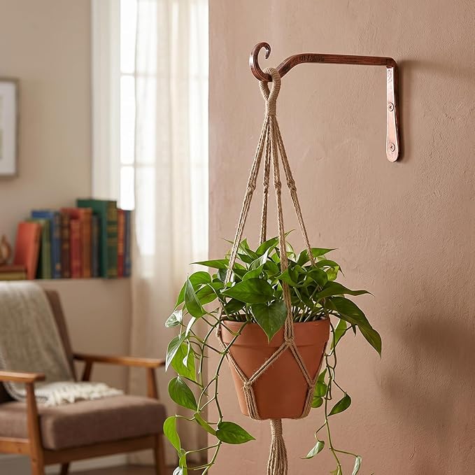 FEED GARDEN 2 Pack 10 Inch Hanging Plant Bracket Wall Hooks Decorative Plant