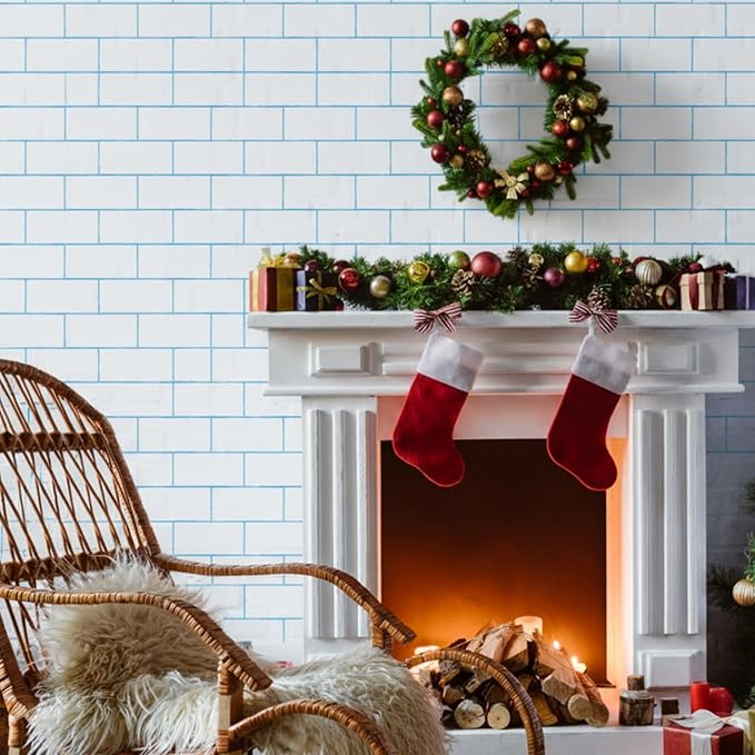 Chuangdi 2pcs 4.5 x 9 Feet Brick Wallpaper Peel and Stick Backdrop Tablecloth