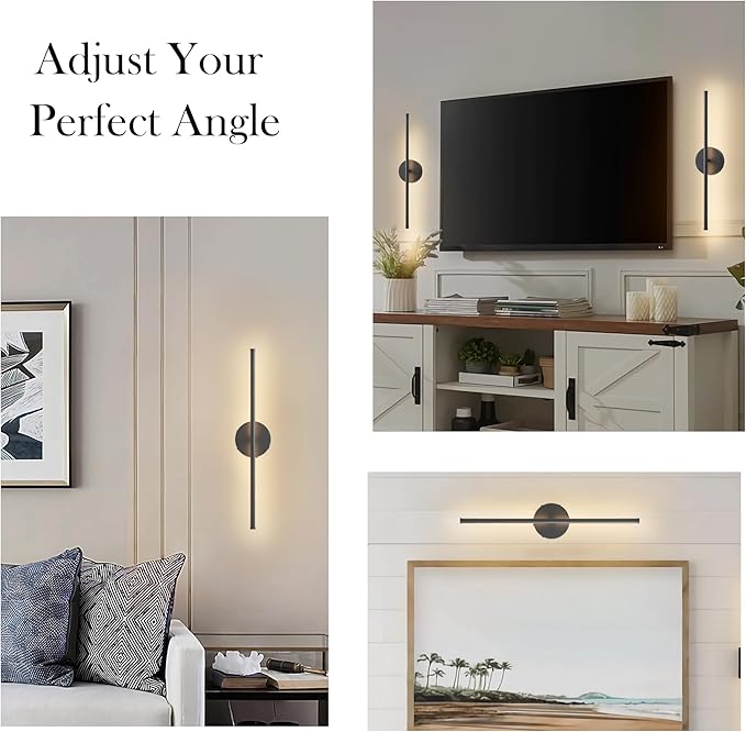 KARTOOSH Battery Operated Wall Sconces, Dimmable Wall Sconces Set of Two