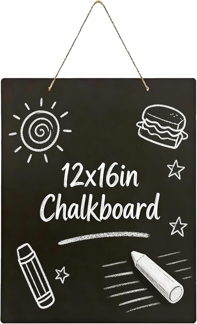Hanging Chalkboard 12x16 Inch Double-Sided Chalkboard Sign Decorative