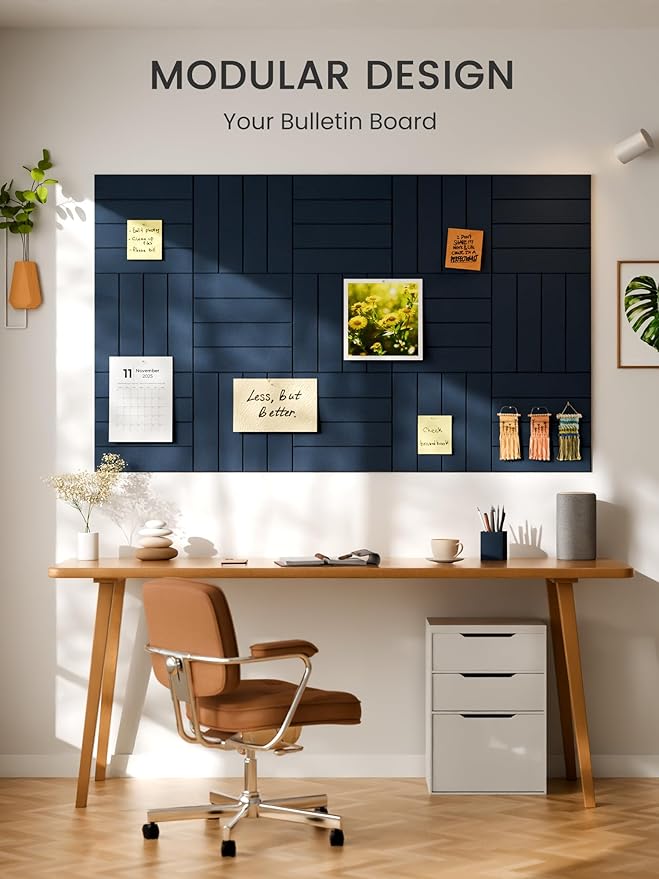 Bumusty Large Cork Board Alternative-36 x 24" Felt Bulletin Board Tiles