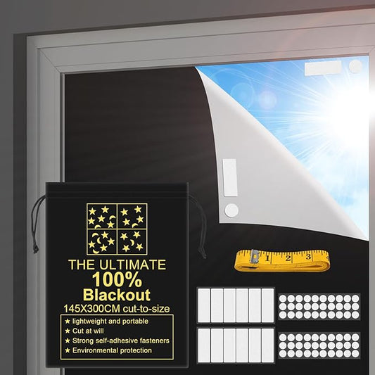 RUseeN Portable Blackout Shades Travel Window Blackout Curtains, 100% Blackout