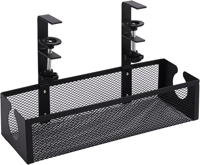 Cable Management Box Under Desk,Carbon Steel Cord Organizer - Desk Cable Management Tray - for Family Friends Students Adults Men Women Home Indoor Office Study Kitchen