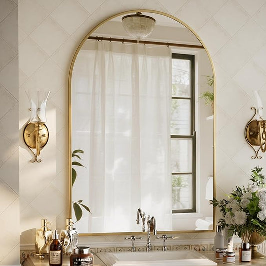 XRAMFY 32"x48" Arched Bathroom Mirror