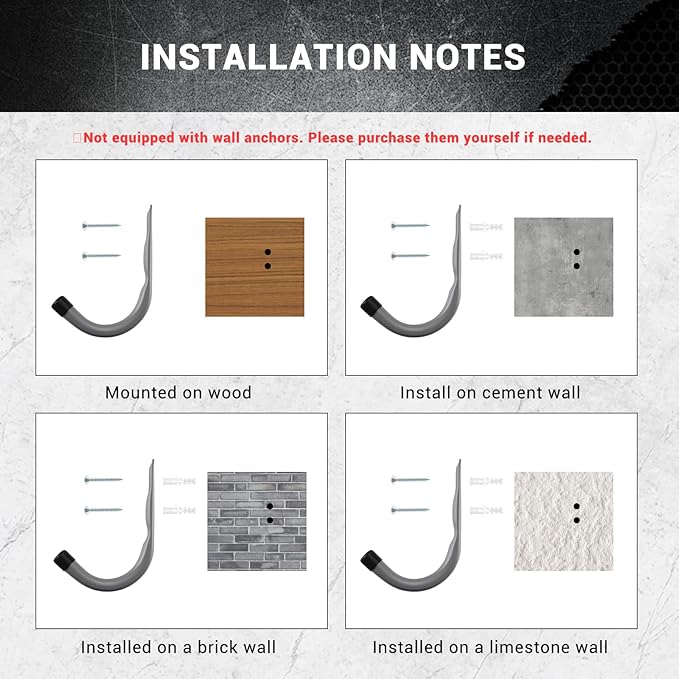 HOME MASTER HARDWARE 12 Pack 4-Inch Heavy Duty Garage Storage Wall Hooks