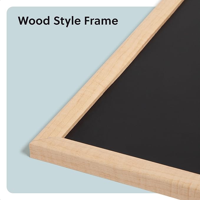 U Brands Chalkboard, Birch Wood Frame, Wall Mountable, Dry Erase Board