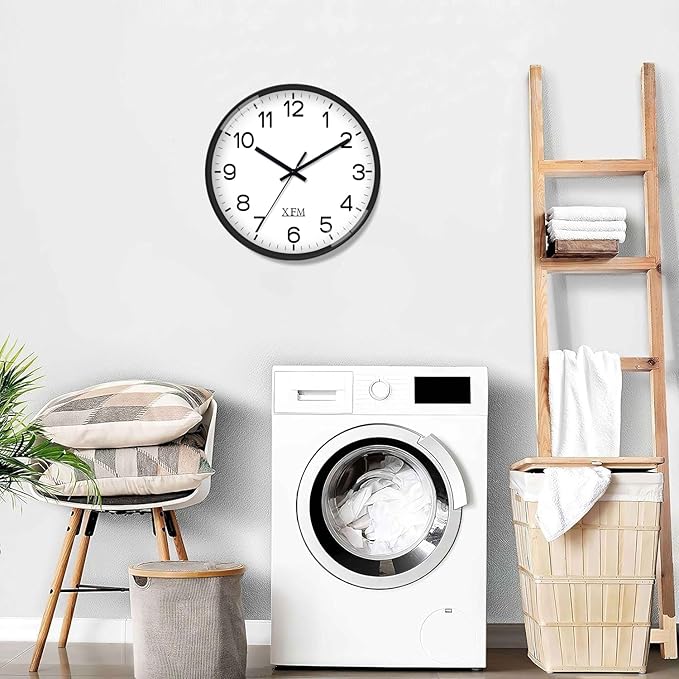 XFM Wall Clock 8 Inch 2 Pieces Modern Small Wall Clocks Battery Operated Silent