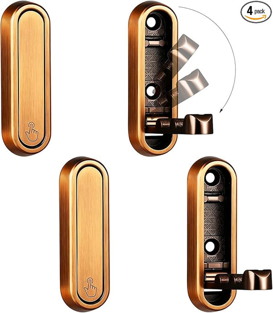 4PCS Foldable Wall Hooks, Flip Down Design