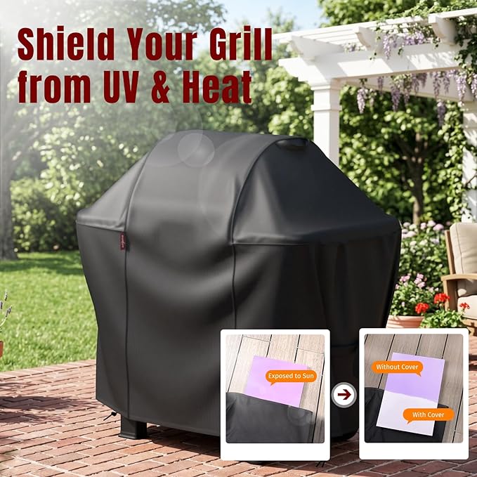 SHINESTAR 48 Inch Grill Cover for Weber Spirit II 200 Series, Heavy Duty Oxford Fabric BBQ Cover Waterproof UV Protection, Windproof with Adjustable Magic Tape Straps