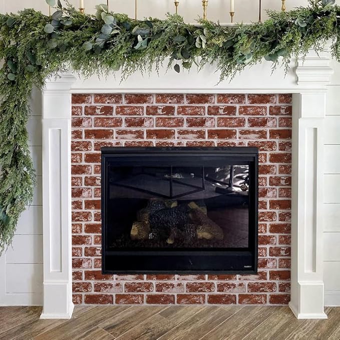 COMSTICKC 3D Faux Brick Wall Panels Peel and Stick, Small Size Thin PVC Fake