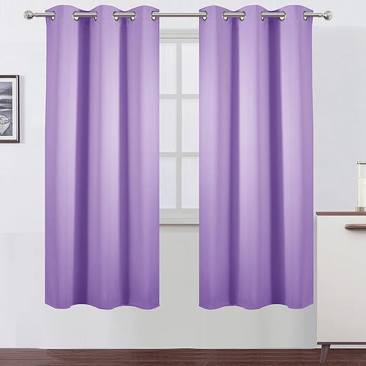 LEMOMO Lavender Thermal Blackout Curtains/42 x 72 Inch/Set of 2 Panels Room