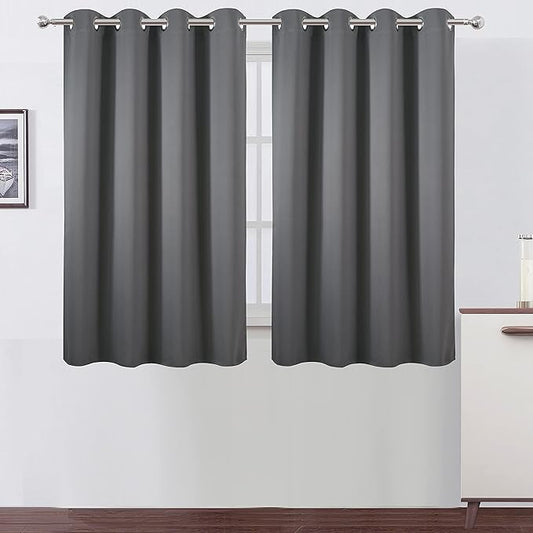 LEMOMO Frost Grey Thermal Blackout Curtains/52 x 54 Inch/Set of 2 Panels Room