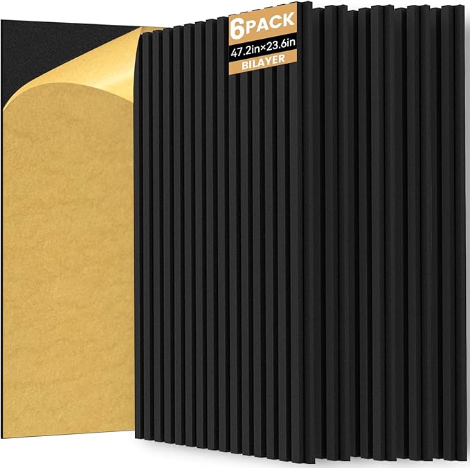 RITOLLO 6 Pack Bilayer Thickened-Sound Proof Wall Panels 47.2"x23.6"x0.72" High