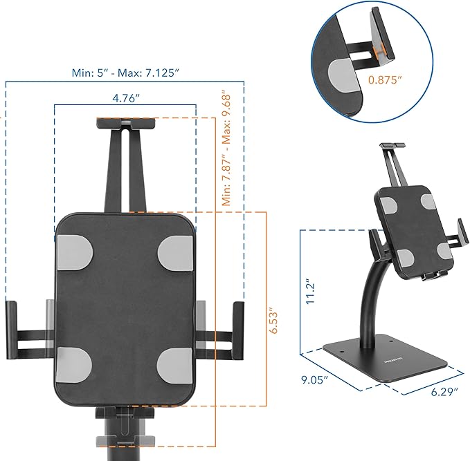 Mount-It! Anti-Theft Tablet Kiosk Countertop Stand | Universal Fit Retail Tablet Stand Compatible with 7.9" to 11" iPad and Samsung Tablets | Retail Kiosk, Black