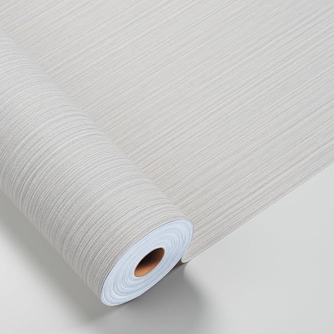 Grasscloth Textured Wallpaper Peel and Stick 24inX393in Fabric Wall Paper