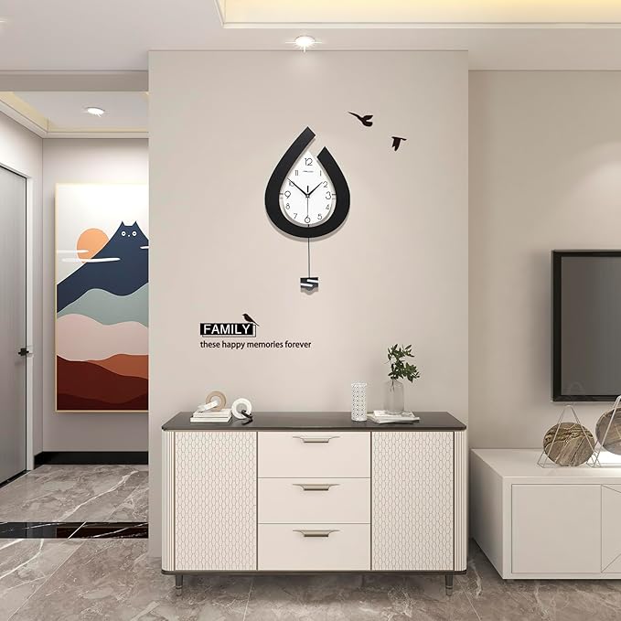 Large Wall Clock for Living Room Decor Big Decorative Pendulum Modern Wall