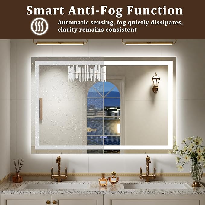 48"x36" Smart LED Bathroom Mirror