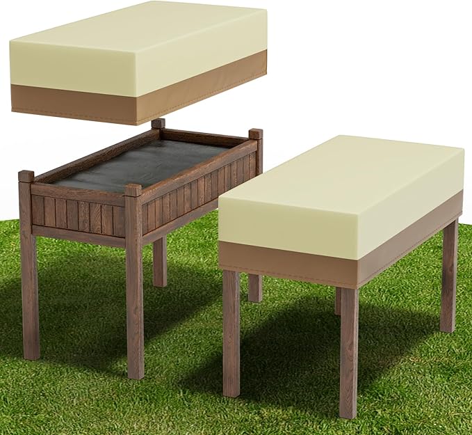 Decoroca 2âx4â Planter Boxes Cover - Garden Covers for Raised Beds with All-Natural 600D Nylon & Water-Resistant Coating - Winter Plant Covers to Withstand Weed Seeds, Heavy Rain & Snowfall