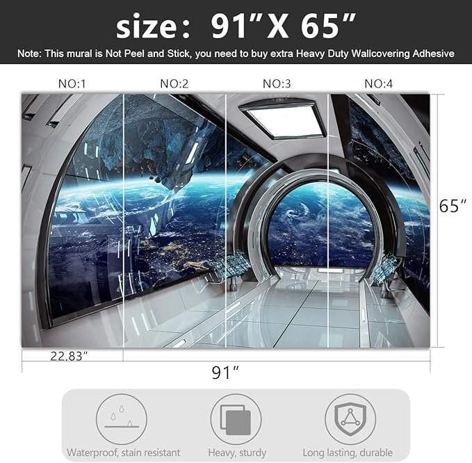 -3D Capsule Space Fabric Wallpaper Living Room Bedroom Bathroom Boys Girls