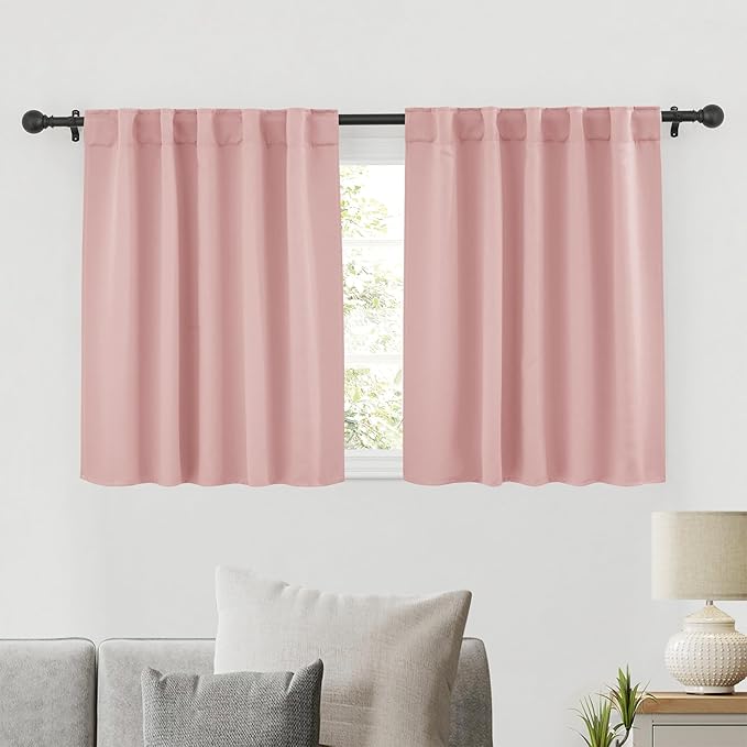 RYB HOME Blackout Curtains for Bedroom, Small Windows Shades Thermal Insulating