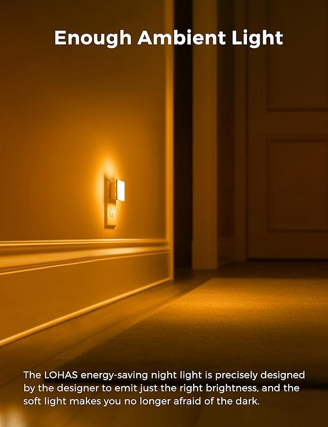 L LOHAS LED Night Lights Plug into Wall 2-Pack, 0.3W Plug in Night Light