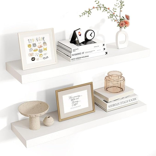 Venusmiles Floating Shelves for Wall 24 inch Long, Engineered Wood Wall Shelves