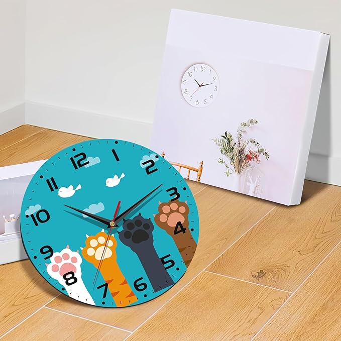 Cute Cat Paw Wall Clock