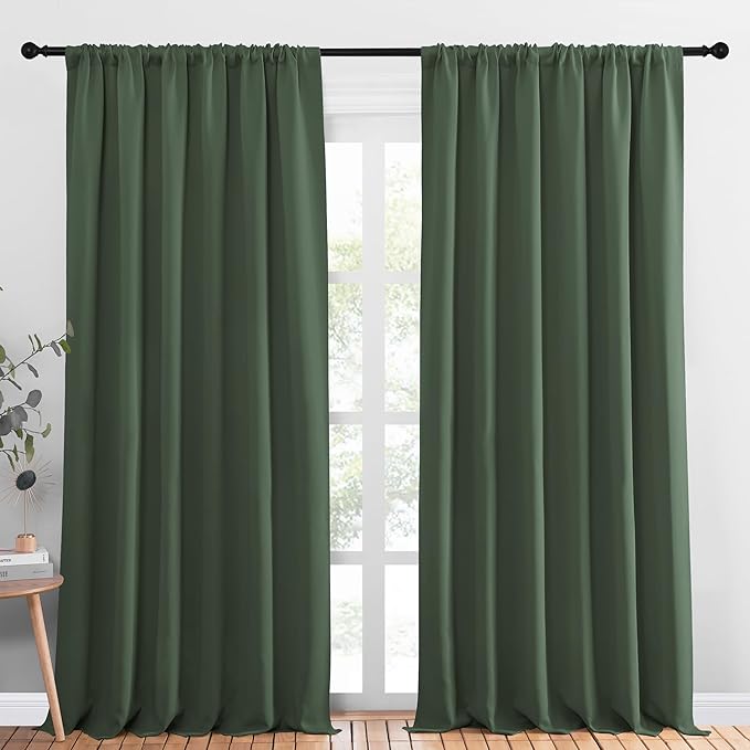 NICETOWN 2 Panels Blackout Curtains, Rod Pocket Thermal Insulated Drapess