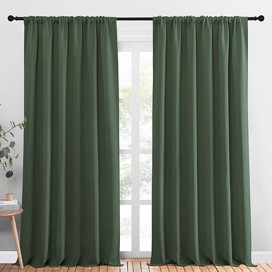 NICETOWN 2 Panels Blackout Curtains, Rod Pocket Thermal Insulated Drapess