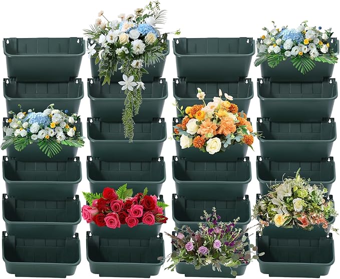 24 Pack Vertical Garden Planter, 13 inch Wall Mounted Planter