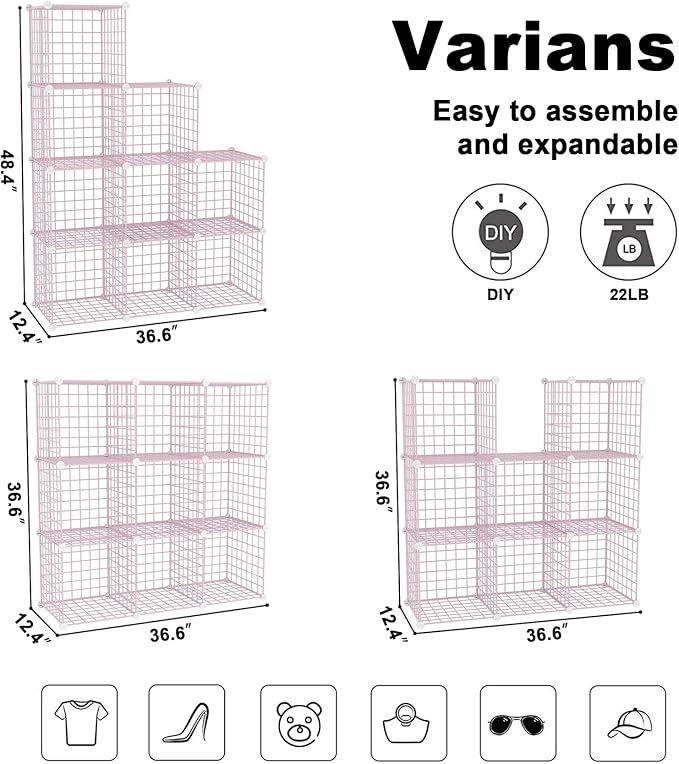 C&AHOME Wire Cube Storage, 9