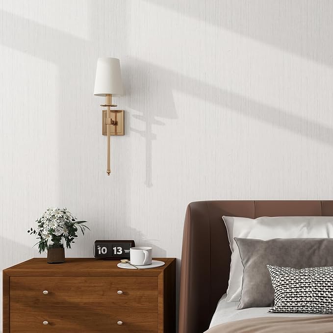 Grasscloth Textured Wallpaper White Gray Linen Thick 24" X 394" Fabric Contact