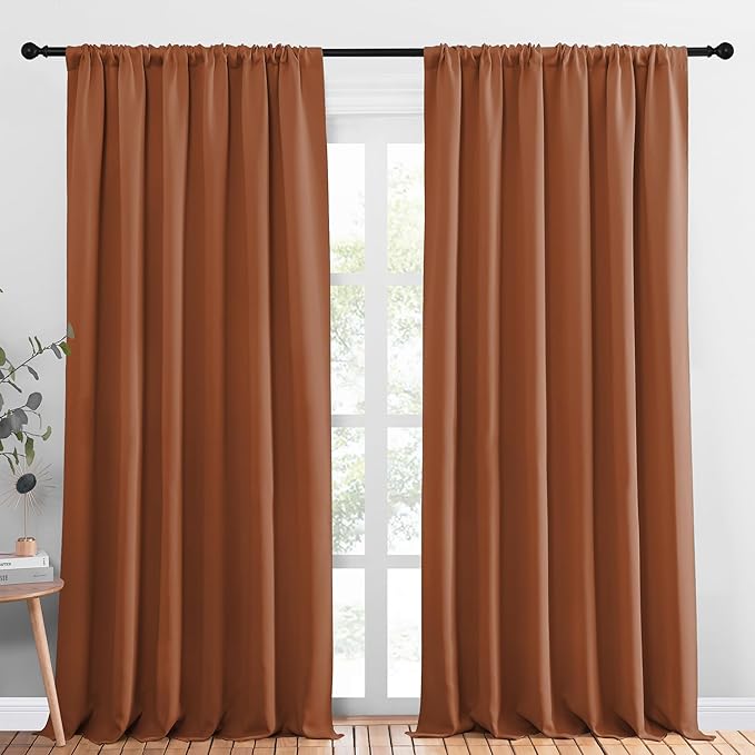 NICETOWN 2 Panels Blackout Curtains, Rod Pocket Thermal Insulated Drapess