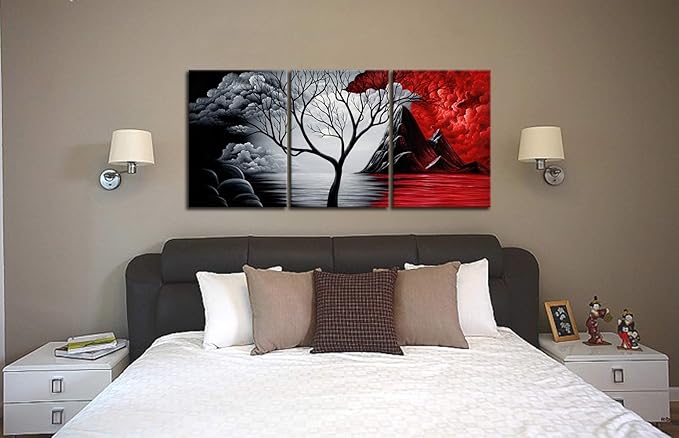 Wieco Art Extra Large The Cloud Tree Modern Gallery Wrapped Giclee Canvas Print