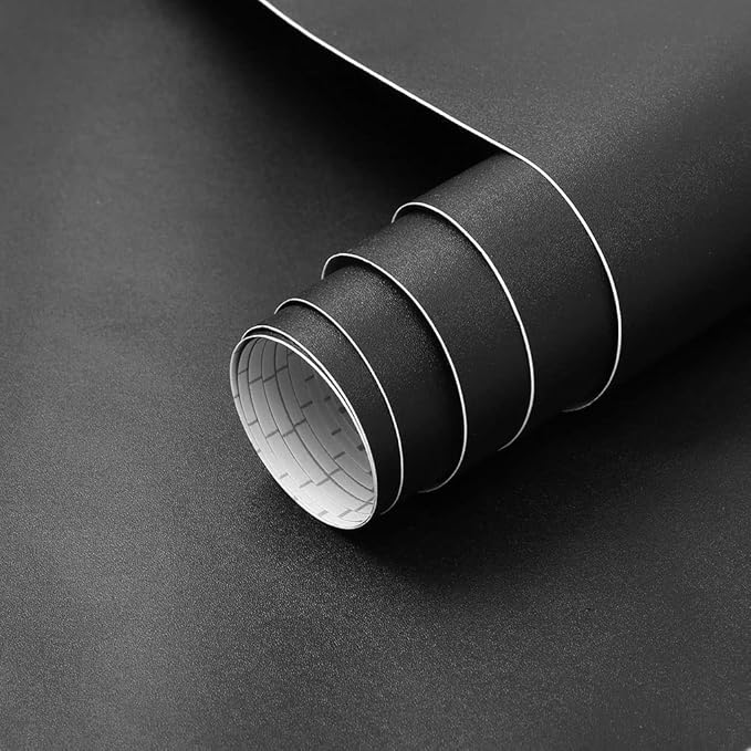 Arthome 35.4''x120'' Black Contact Paper, Self Adhesive Wallpaper Waterproof