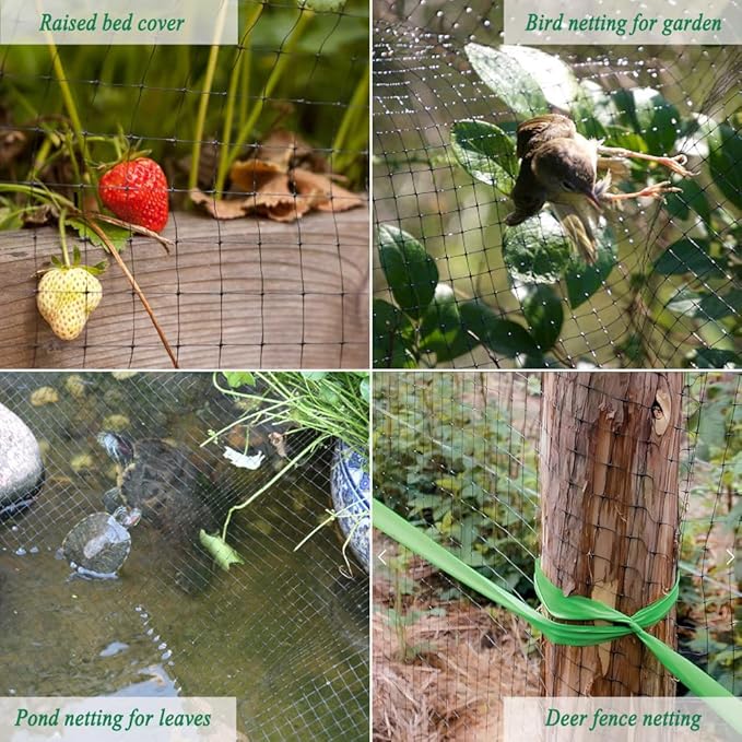 Bird Netting 13x20 FT – 3/4" Mesh Garden Netting for Plant Protection, Deer Fence Netting Against Birds, Squirrels, Rabbits, Raccoons & More – Protect Fruit Trees, Vegetables & Flowers