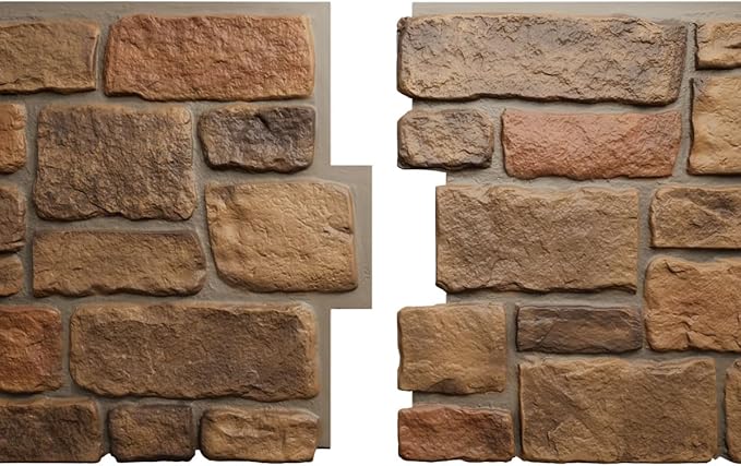 EverStone Cobblestone Faux Stone Panel, Rustic Roast Color