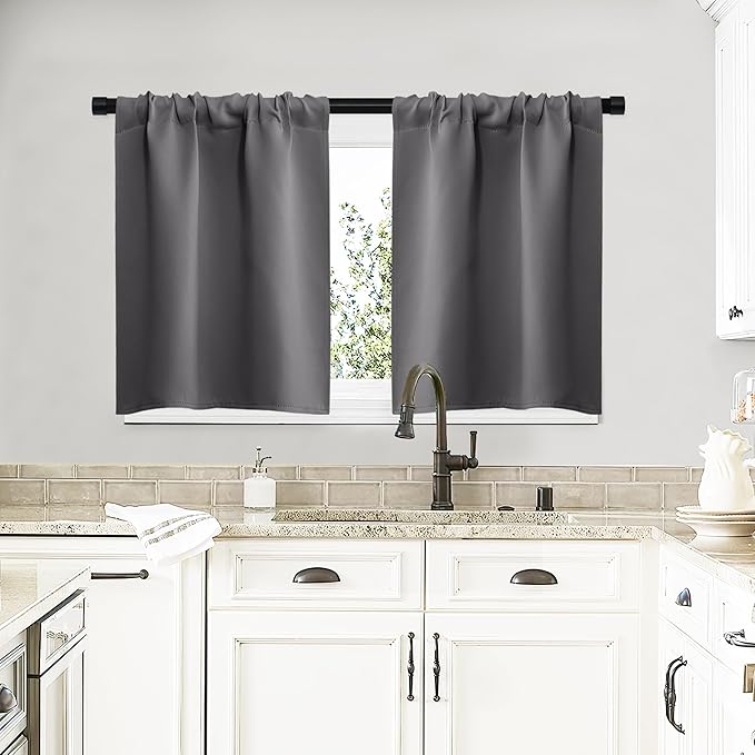 NICETOWN Short Curtains, Home Decoration Thermal Insulated Rod Pocket Blackout