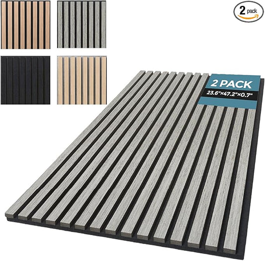 AKUMAX 2 Pack Acoustic Panels, Wood Slat