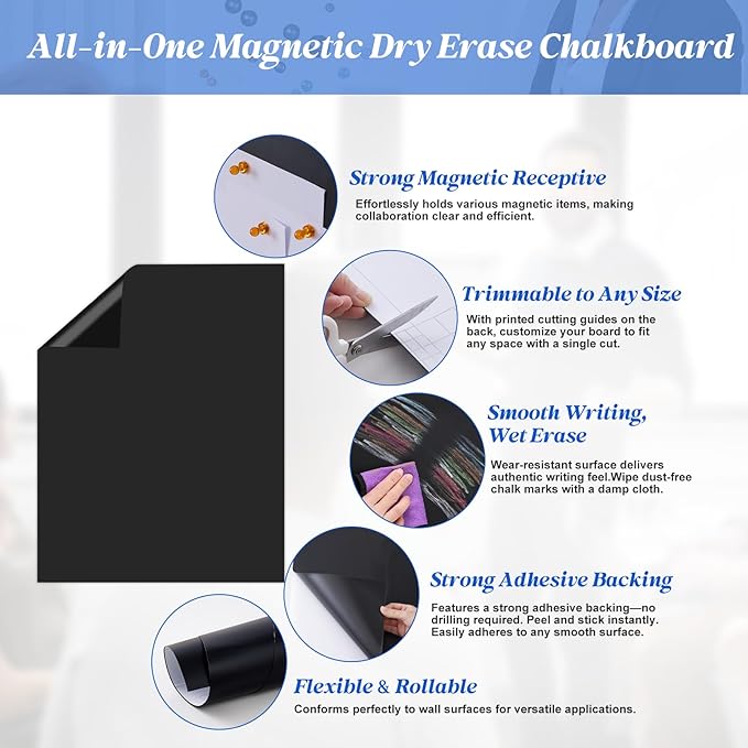 Magnetic Chalkboard Contact Paper Adhesive 17.52" x 39.37", Magnetic Chalkboards