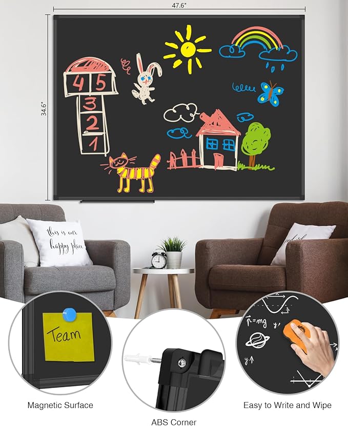 XBoard Magnetic Chalkboard Blackboard 48 x 36, Chalk Board/Black Board