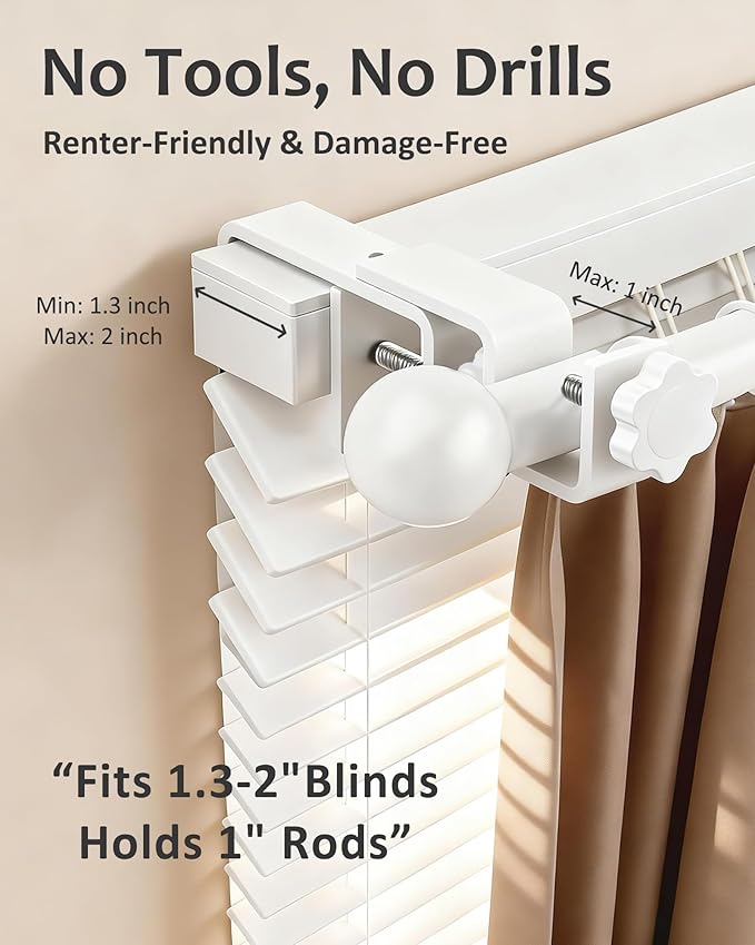 Mimiio No Drill Curtain Rod Brackets