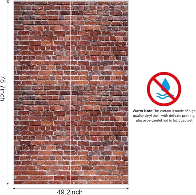 Brick Wall Party Backdrop, Wall Decoration, Curtains Door, Old Red Brick Wall