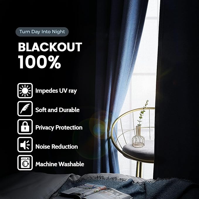 SimpleHome 100% Blackout Curtains