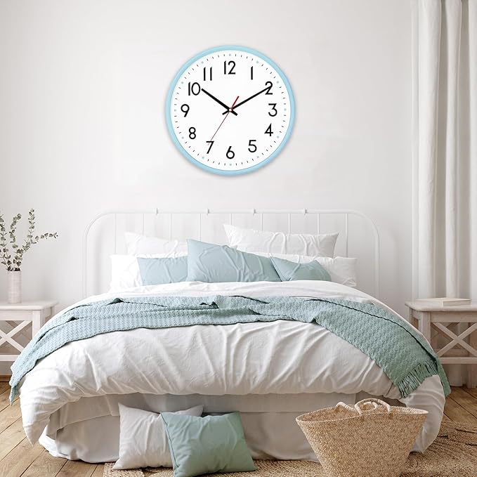 HZDHCLH Wall Clock Silent Wall Clocks Battery Operated 10 Inch Modern Non